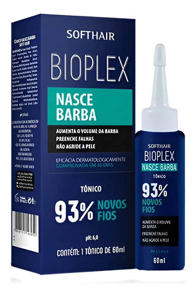 Tônico Crescimento Para Barba Softhair Bioplex 60ml Hortelã